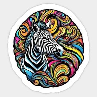 Zebra with white border Sticker